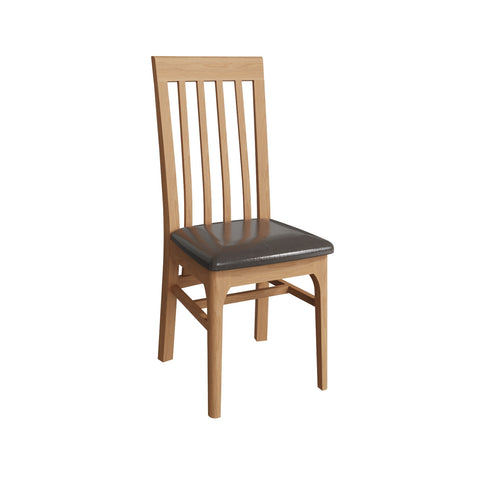 Genoa Dining Collection Slatted Back PU Seat Dining Chair