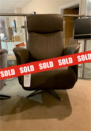 Hjort Knudsen Cygnet Large Leather 3 Motor Power  Swivel Recliner Chair - BLACK FRIDAY SPECIAL OFFER READY FOR QUICK DELIVERY