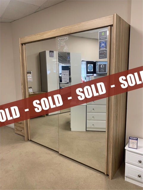 Ruach Espace Sliding Door All mirrored Wardrobe  - BLACK FRIDAY EVENT SPECIAL READY FOR QUICK DELIVERY