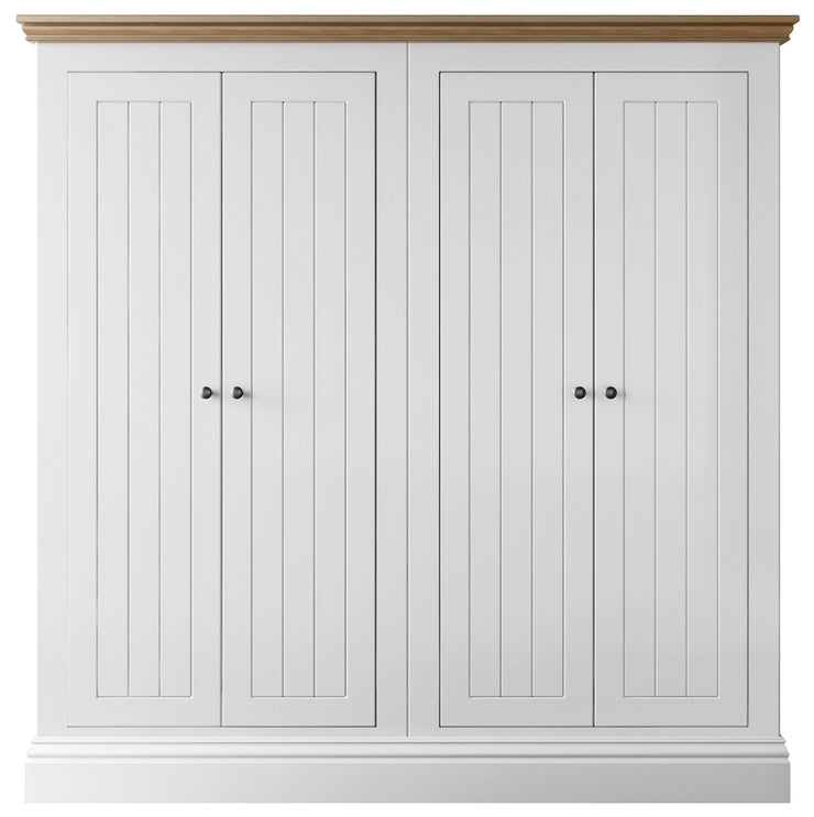 New England Bedroom Collection All Hanging 4 Door Wardrobe