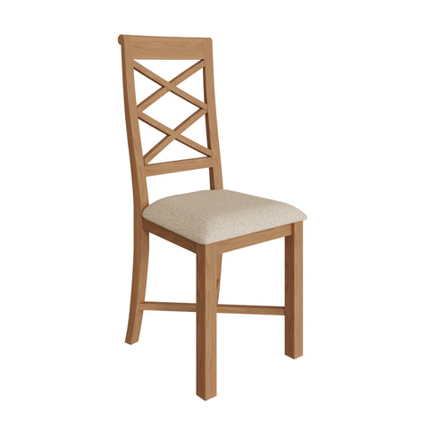 Genoa Dining Collection Double Cross Back Fabric Seat Dining Chair