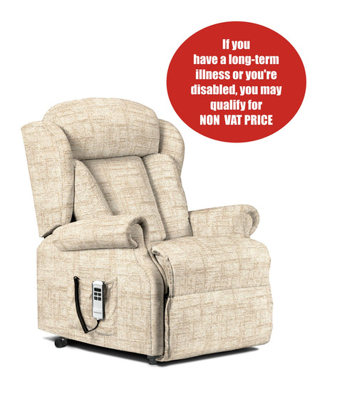 Sherborne Cartmel  Dual Motor Electric Lift & Rise Chair in Chedworth Oatmeal Fabric - SPECIAL PRICE AND IN STOCK