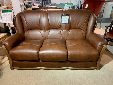 Corse 3 Seat Fixed Leather Sofa & Power Recliner Chair - BLACK FRIDAY SPECIAL READY FOR QUICK DELIVERY