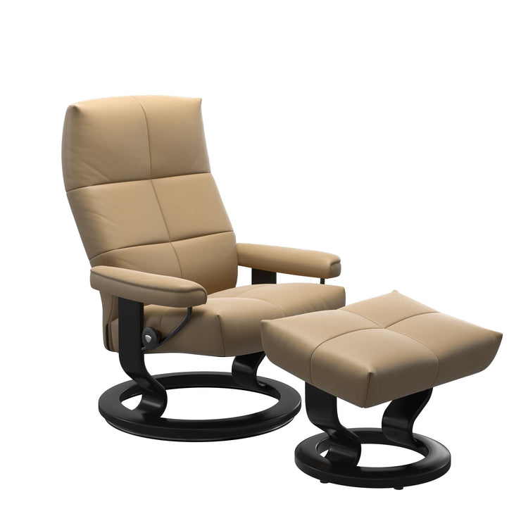 Stressless David Classic Base Chair & Stool in Paloma Leather - BLACK FRIDAY OFFER