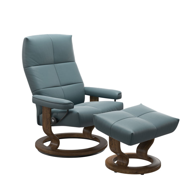 Stressless David Classic Base Chair & Stool in Paloma Leather - BLACK FRIDAY OFFER