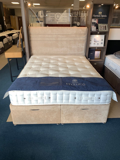 Hypnos Posture Elite Silk Kingsize Ottoman Divan Set with Floor Standing Headboard - BLACK FRIDAY EVENT SPECIAL READY FOR QUICK DELIVERY by Hypnos