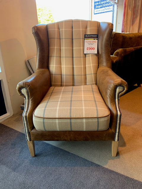 Fluted Wing Chair - BLACK FRIDAY SPECIAL READY FOR QUICK DELIVERY