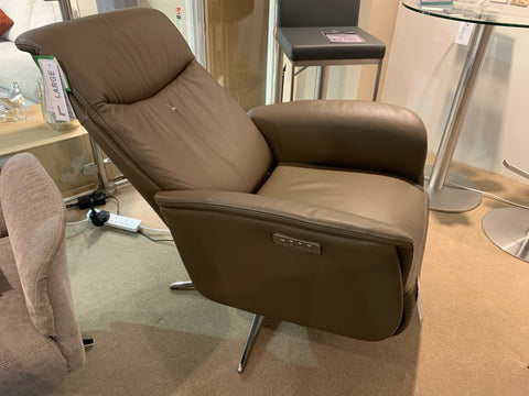 Hjort Knudsen Cygnet Large Leather 3 Motor Power  Swivel Recliner Chair - BLACK FRIDAY SPECIAL OFFER READY FOR QUICK DELIVERY