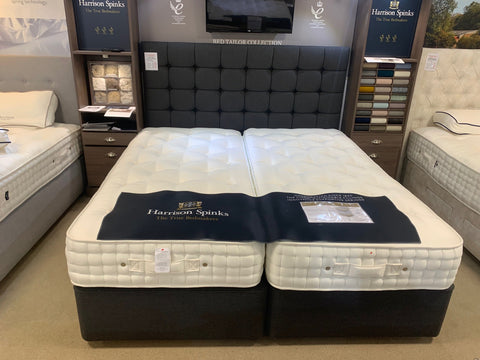 Harrison Hvar 16,000 Superking Zip & Link 2 +2 Drawer True Edge Sprung Divan Set with New York Headboard - BLACK FRIDAY SPECIAL READY FOR QUICK DELIVERY