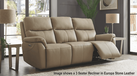 Lyon Leather 3 Seat Power Recliner Sofa by Venti