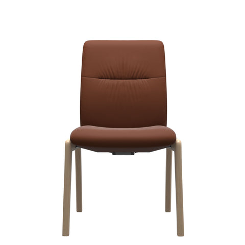 Stressless Quick Delivery Stock - Mint D100 Low Back without Arms Dining Chair in Paloma Copper Leather with Oak Wood