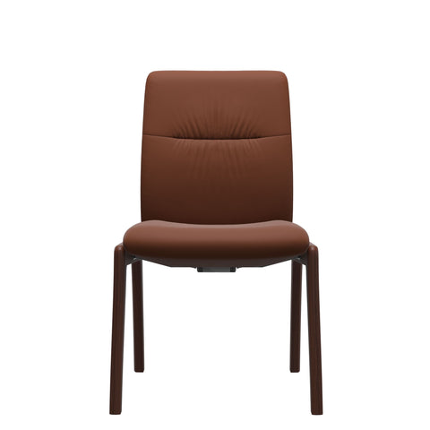 Stressless Quick Delivery Stock - Mint D100 Low Back without Arms Dining Chair in Paloma Copper Leather with Walnut Wood