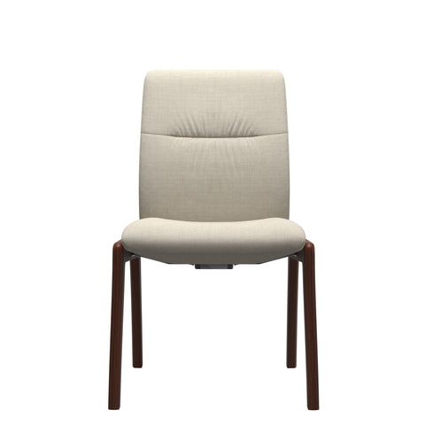 Stressless Quick Delivery Stock - Mint D100 Low Back without Arms Dining Chair in Silva Light Beige Fabric with Walnut Wood