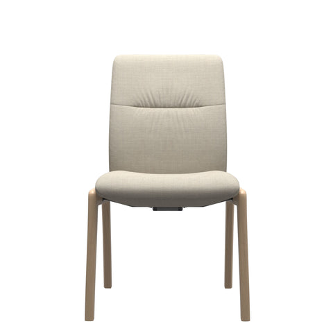 Stressless Quick Delivery Stock - Mint D100 Low Back without Arms Dining Chair in Silva Light Beige Fabric with Oak Wood