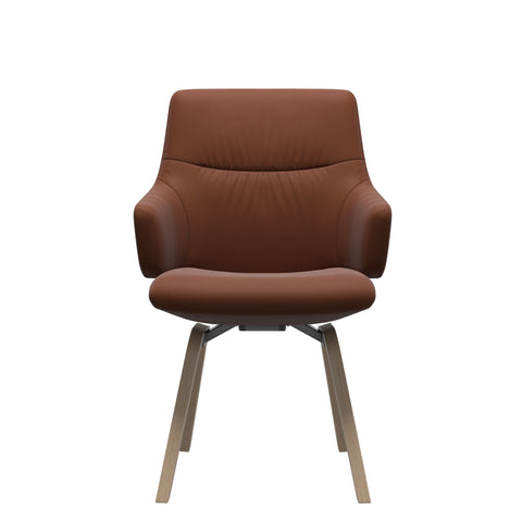Stressless Quick Delivery Stock - Mint D200 Low Back Dining Chair with Arms in Paloma Copper Leather with Oak Wood
