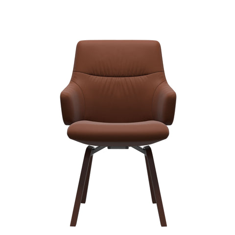 Stressless Quick Delivery Stock - Mint D200 Low Back Dining Chair with Arms in Paloma Copper Leather with Walnut Wood