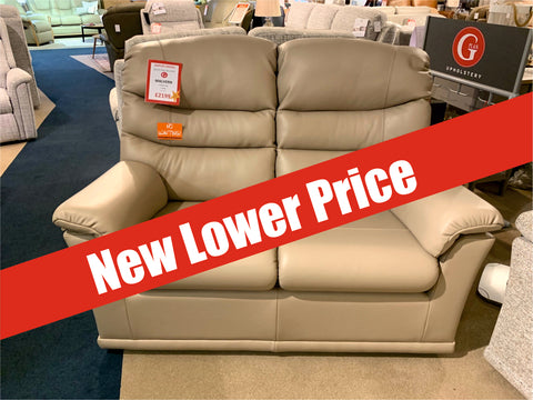 G Plan Malvern Leather 2 Seat Sofa - EX DISPLAY MODEL READY FOR QUICK DELIVERY