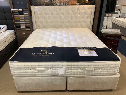 Harrison Paros 24,000 Superking (180cm) 2+2 Drawer True Edge Sprung Divan Set with Westminster Winged Headboard-  READY FOR QUICK DELIVERY