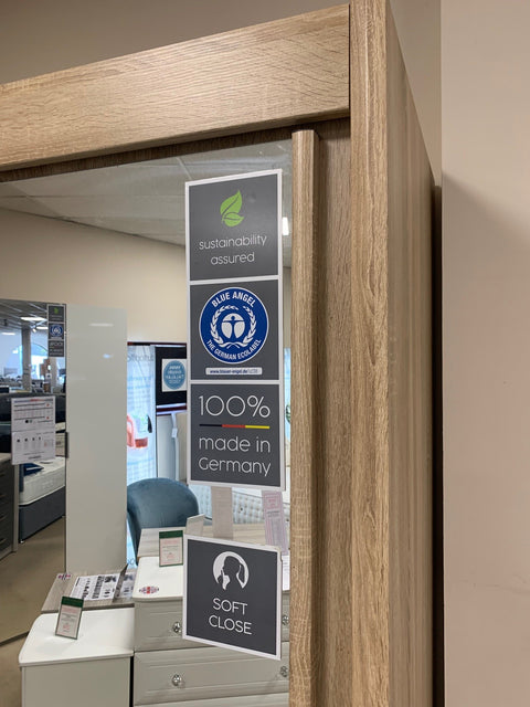 Ruach Espace Sliding Door All mirrored Wardrobe - BLACK FRIDAY EVENT SPECIAL READY FOR QUICK DELIVERY by Rauch