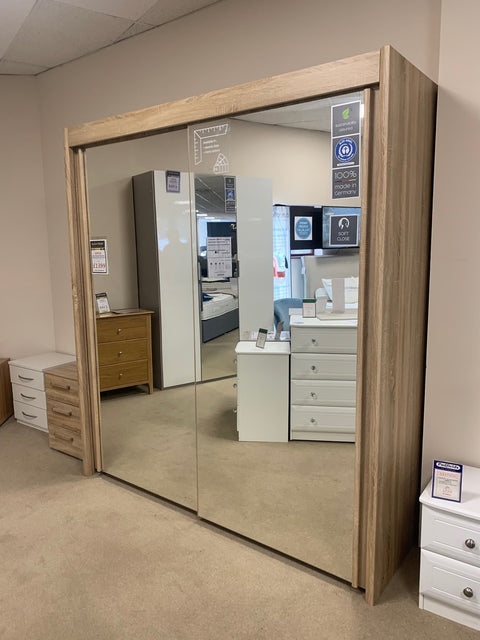 Ruach Espace Sliding Door All mirrored Wardrobe - BLACK FRIDAY EVENT SPECIAL READY FOR QUICK DELIVERY by Rauch