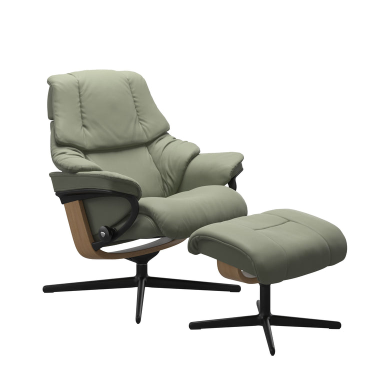 Stressless Reno Cross Chair & Stool in Paloma Leather - BLACK FRIDAY OFFER