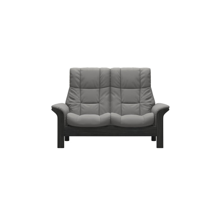 Stressless Quick Delivery Stock - Windsor High Back 2 Seater in Paloma Silver Grey with Grey Wood