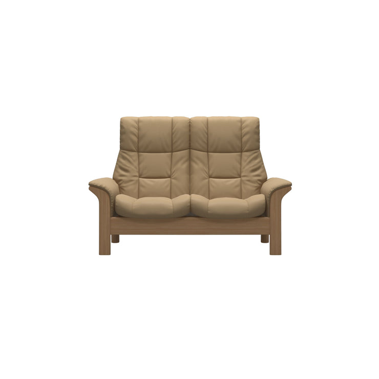 Stressless Quick Delivery Stock - Windsor High Back 2 Seater in Paloma Sand with Oak Feet