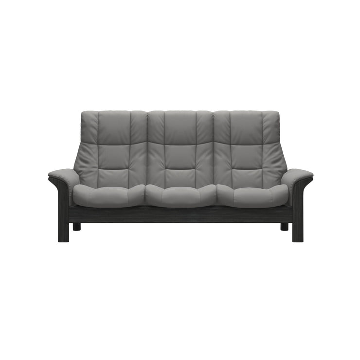 Stressless Quick Delivery Stock - Windsor High Back 3 Seater in Paloma Silver Grey with Grey Feet