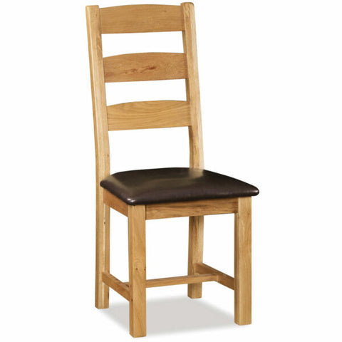 Loxley Lite Living & Dining Ladder Chair with Brown PU Seat Model 191KD
