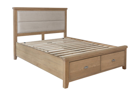 Worcester Bed with Fabric Headboard & Footboard Drawer Set