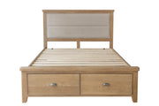 Worcester Bed with Fabric Headboard & Footboard Drawer Set