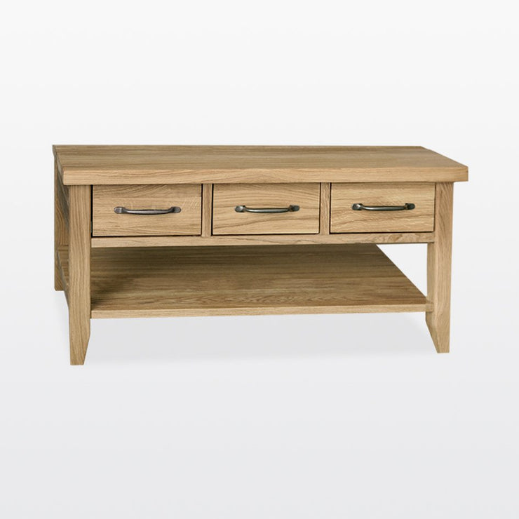 Manor Oak Coffee Table with 3 Drawers