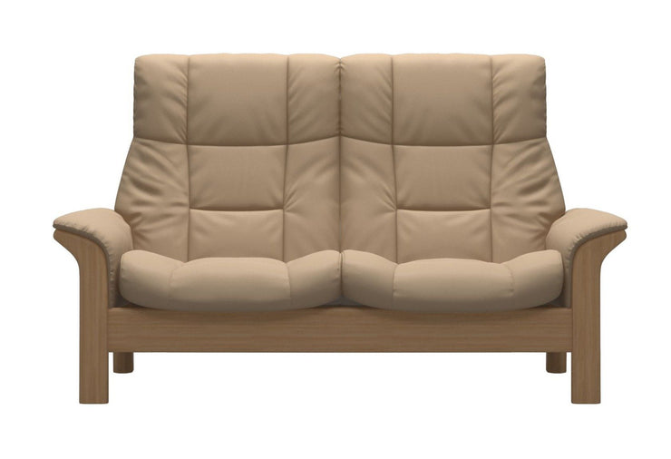 Stressless Quick Delivery Stock - Buckingham High Back 2 Seater in Paloma Sand with Oak Wood