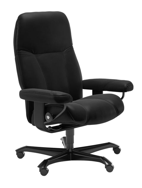 Stressless Special Offer Quick Delivery Stock Consul Office Chair - Batick Black/Black Wood