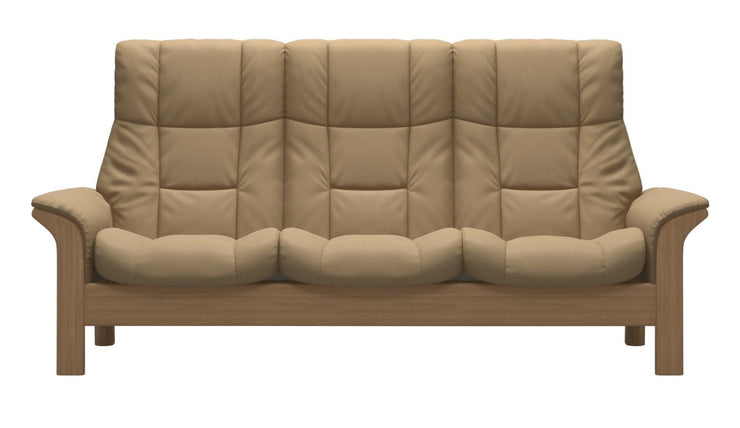 Stressless Quick Delivery Stock - Windsor High Back 3 Seater in Paloma Sand with Oak Feet