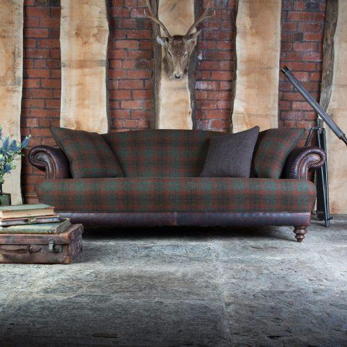 Tetrad Taransay Harris Tweed & Leather Midi Sofa