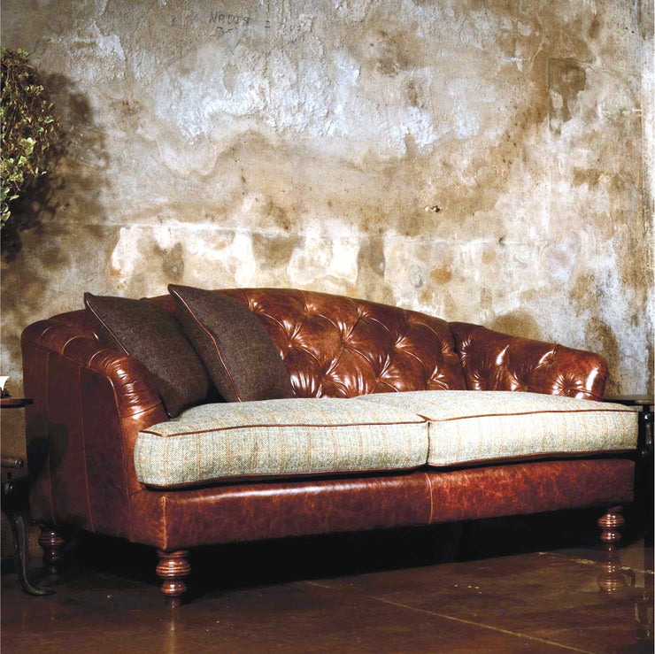Tetrad Dalmore Leather & Harris Tweed Petit Sofa