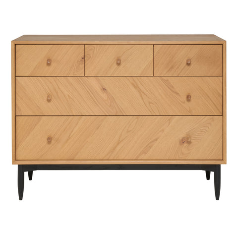 Ercol Monza Bedroom 5 Drawer Wide Chest