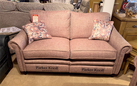 Parker Knoll Ashbourne Fabric Large 2 Seater Sofa with Double Powered Footrest and Chair - EX DISPLAY SET TO CLEAR
